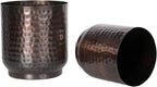 MyGift Handmade Hammered Vintage Copper Metal Plant Vase, Decorative Indoor Cylindrical Flower Planter Container, 5 and 6 Inch Pots, Handcrafted in India
