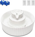 Ceramic Cat Water Fountain, 2.1L/71oz Cupcake Pet Water Fountain for Dog and Cat Indoor, 2 Ultra Quiet Pumps & 3 Filters