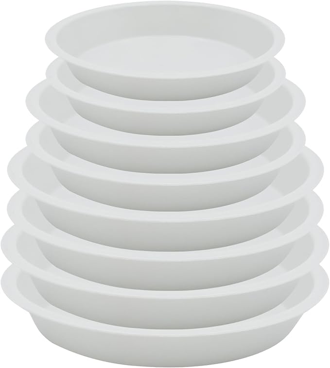 4 Size Round Plant Saucer,8 Pack Pant Pot Trays, Plant Saucers for Indoors and Outdoors, Seed Starting Tray, Growing Trays,White（4",5",6",8"）