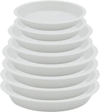 4 Size Round Plant Saucer,8 Pack Pant Pot Trays, Plant Saucers for Indoors and Outdoors, Seed Starting Tray, Growing Trays,White（4",5",6",8"）