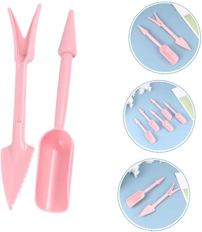 GLEAVI Succulent Plant Transplanting Tool Set 20pcs Plastic Gardening Accessories 16cm Pink Hand Tools for Pot Plants and Flower Maintenance in Garden and Lawn Care