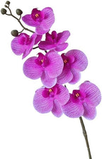 Artificial Phalaenopsis Orchid Realistic Faux Flower for Home Decoration, Hallway, Dining Table, and Living Room(7-headpurple)