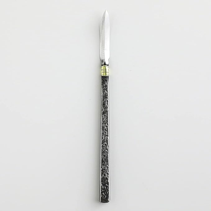 Wazakura Carbon Steel Spear Shaped Bonsai Jin Chisel 7.2 inches (185 mm) Made in Japan, Deadwood Carving Tool, Japanese Shari Bark Scraper, Detail Woodworking Gouge - Silver