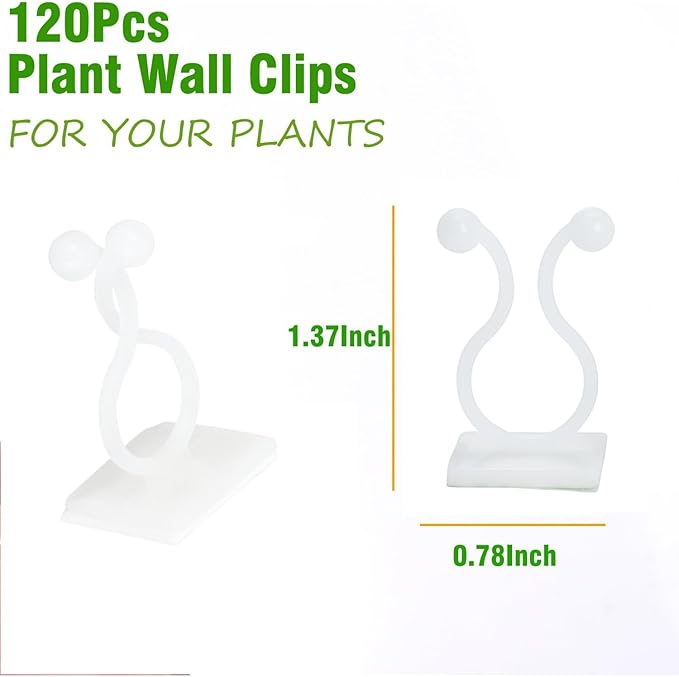 ALLWIN Plant Climbing Wall Clips - 120Pcs,Plant Hooks for Vines, Money Plant Clips
