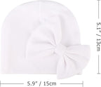 BQUBO Baby Turban Hats and Mittens Set Newborn Infant Hospital Hats Caps with Bows for Baby Boys Girls 0-12 Months
