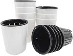 OJYUDD 8 Pack 4 Inch Self Watering Plastic Planter with Inner Pot White Flower Plant Pot,Modern Decorative Flower Pot for All House Plants,Flowers,Herbs,African Violets
