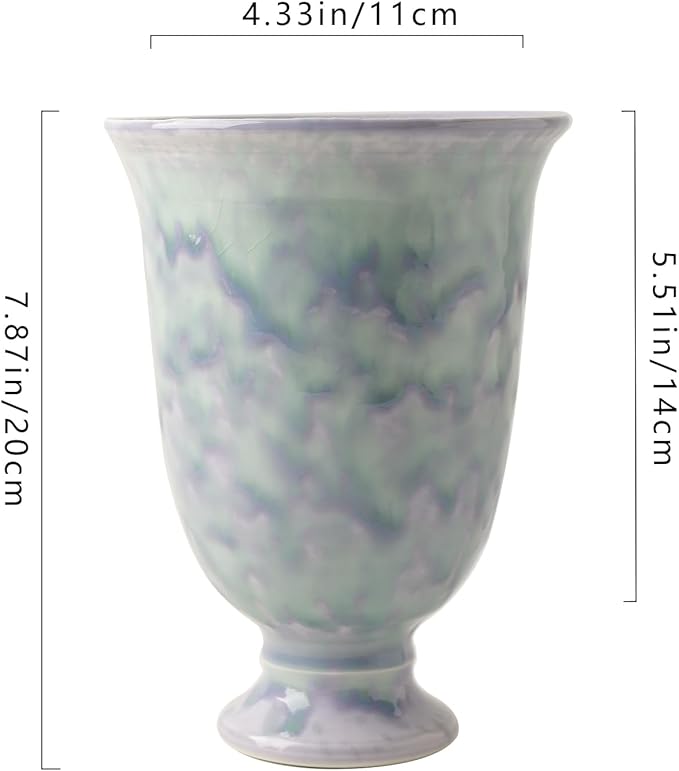 Ceramic Planter Vase for Indoor Plants, Modern Iridescent Flower Pot, Decorative Orchid Planter, Pastel Glazed Ceramic Vase for Living Room, Bedroom, Tabletop Home Decor