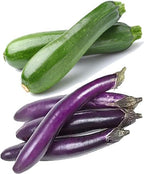 Bundle: Long Ping Tung Eggplant Seeds + Black Beauty Zucchini Seeds for Planting