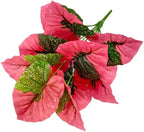 Artificial Caladium Plant with Red and Green Leaves, Red Leaf Artificial Plants Decoration Simulated Bonsai Potted Decor Home Room Party Wedding Office Floor(Rosered(No Flowerpot), 60cm)
