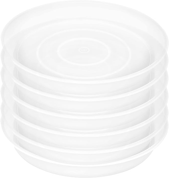 2 Pack of 10 inch Plant Saucer Gray, Heavy Duty Plastic Plant Saucer 10 inch Round, Durable Plant Tray for Pots, Plant Saucers for Indoors, Plant Trays for Planter 9"/10" (10", Clear)