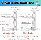 Waterfall Spillway for Indoor/Outdoor Decorative,304 Stainless Steel Fountain Spillway Kit - 54/137cm Outdoor Waterfall Spillway with Long Hose Black/Silver Design for Backyard & Commercial