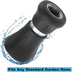 Fireman Hose Nozzle, 3/4" Garden Hose Nozzle, High Pressure Sprayer Nozzle for Car Washing, Patio Cleaning, Watering Lawn and Garden, Universal Fit Garden Hoses Black