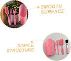 Succulent Planting Tool Set with Transplanter, Small Soil Scoop, Cleaning Brush, and Root Lifter, Pink Gardening Hand Tools Kit for Indoor and Outdoor Plant Care