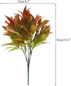Fake Outdoor Plants 4 PCS Faux Plants for Outdoor Planters Fake Ferns Plastic UV Resistant Artificial Grass Plant Fake Patio Plants Home Garden Front Porch Yard Decor