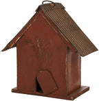 Glitzhome Hanging Bird House for Outdoor, 8.75" H Decorative Pet Cottage Distressed Heart Wooden Birdhouse for Outside, Garden Birdhouse for Bluebird Hummingbird Wren Finch Cardinals Cedar