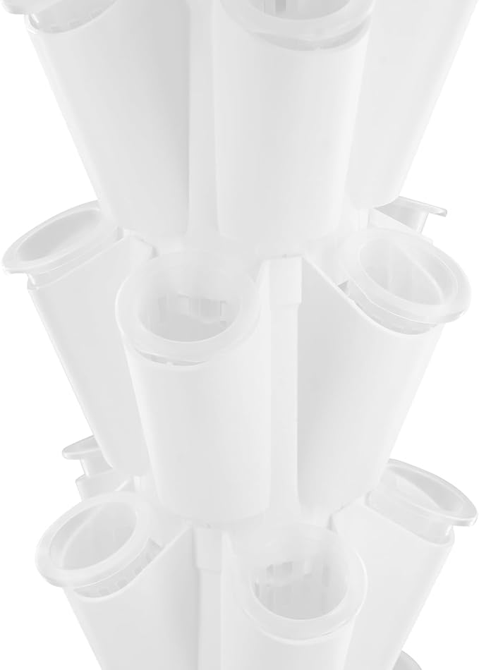 Hydroponic Growing System Herb Garden, 40 Pods Smart Indoor Gardening System w/Grow LED Light Full Spectrum & Water Circulation, Hydroponic Tower Plants Germination Kit for Herbs, Vegetables (White)