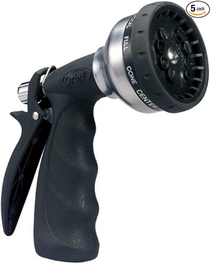 5-Pack Orbit Ultra light 10 Spray Pattern Nozzle, Garden Hose Yard Water Pistol 58339N