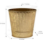 Hosley Metal Planters 7" Dia x 6" H Ideal Farmhouse Decor for Floral Arrangements Weddings, Gift Special Events Parties Outdoor Planters Gold
