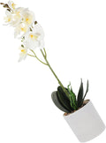 Holibanna Artificial Phalaenopsis Bonsai Plant White Faux Orchid Flower Pot Realistic Small Fake Potted Plant Home Decoration for Indoor Living Room