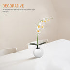 Artificial White Phalaenopsis Orchid Bonsai Faux Potted Plant Lifelike Tabletop Fake Flower Ornament Home Decor for Living Room Office