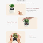 Smart Flowerpots,Smart Pet Planter,Ai Planter,Intelligent Flowerpots,Multiple Expressions,7 Smart Sensors, And Ai Chips Make Raising Plants Easy And Fun For Living Room,Desk,Plant-free (White)