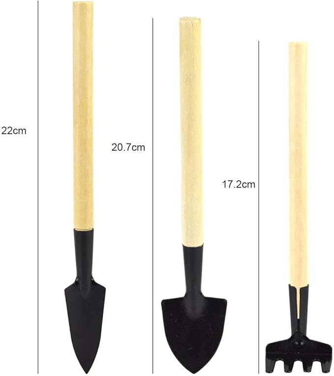 3PCS Mini Garden Tools Sets Durable Gardening Hand Tool Ergonomic & Rust Resistant for Women Kid Men Gardener