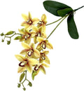 Soft Film Leaf Double Fork 9-Head Tiger Head Orchid Home Living Room DIY Flower Arrangement Ornaments Wedding Flowers (Color : 2)