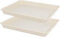 VUWEZ Rectangle Plant Tray, Plant Drip Tray, Plant Pot Saucers, Plant Germination Trays, Plant Saucers, 14.5'' x 11'' x 1.5'' (2 pack), Beige