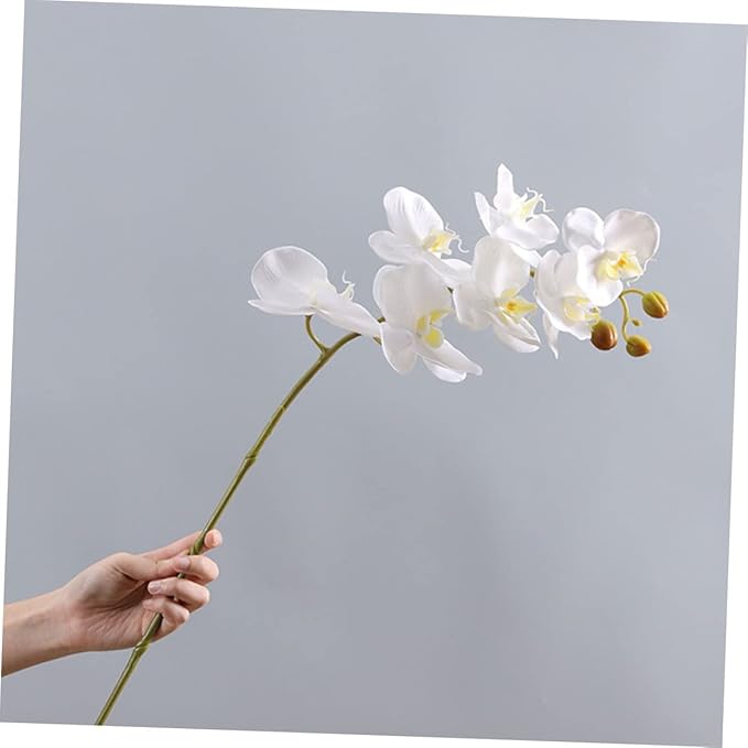Zerodeko Realistic Fake Phalaenopsis Orchid Stem for Home Decor Vivid Artificial Arrangement for Living Room Bedroom and Dining Table Stylish Faux Floral Decoration