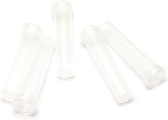 RuiLing 50pcs Transparent Flower Nutrition Tube Plastic Water Tube with Cap to Keep Flower Fresh for Wedding Event Arts Crafts Floral Hydroponic Container 72x18mm