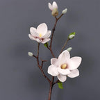 Artificial Flowers for Decoration,Simulated Flowers Simulation Big Magnolia Artificial Flower Orchid Fake Flowers Plant Living Room Home Wedding Decoration(White)