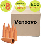 vensovo 8pcs Terracotta Watering Spikes - Automatic Self Watering Stakes, Plant Watering Devices for Wine Bottles Recycled Bottles, Clay Plant Garden Waterers for Vacations