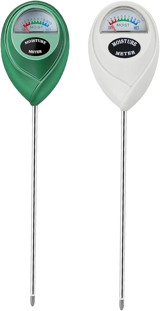 Soil Moisture Meter, 2 Pack Soil Moisture Monitor for House Plants, Soil Hygrometer Moisture Sensor for Indoor & Outdoor, Garden, Farm, Lawn Plant Care, No Battery Needed(Green + White)