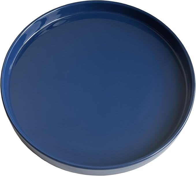 Yukfona Ceramic Plant Saucer Plant Pot Tray 8 inch Blue, Planter Water Drip Trays for Plant Saucers Indoors, Thick Durable Sturdy Flower Pot Saucers for Glazing Pots Base, More Sizes 4-12 inch