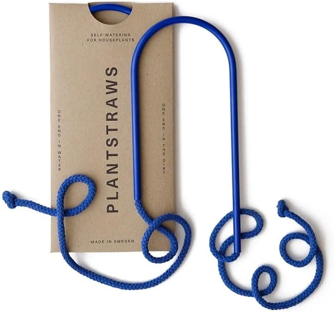Beautiful Self-Watering Wick System for Effortless Plant Care, Automatic Drip Irrigation, Sustainable & Stylish Scandinavian Design, Ideal for House Plants (S, Klein Blue)