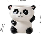 DIYOMR Cute Animals Planter, Mini Ceramic Cartoon Animal Shaped Succulent Flower Pot Indoor Air Plants Holder, Smooth Shiny Decorative Flower Cactus Planter - Plants Not Included (Panda)