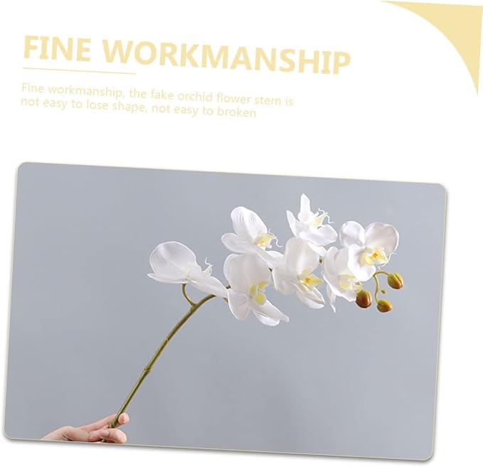 Zerodeko Realistic Fake Phalaenopsis Orchid Stem for Home Decor Vivid Artificial Arrangement for Living Room Bedroom and Dining Table Stylish Faux Floral Decoration