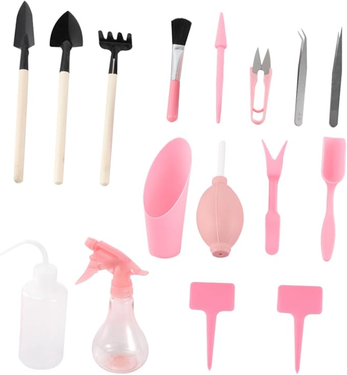 16pcs Succulent Gardening Tool Set Sprayer Trowel Pruners Brush for Home Professional Planting