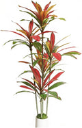 Artificial Dracaena Tree Red 5FT - Faux Trees Indoor with Natural Leaver and Resin Trunk- Large Floor Fake Trees for Living Room, Office Decor
