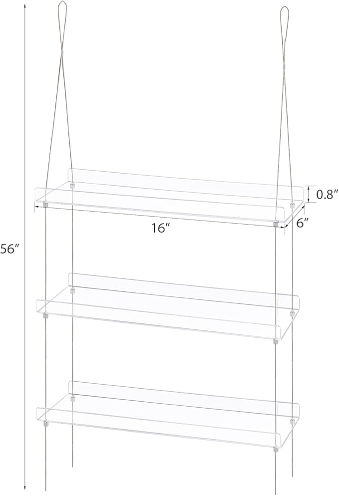 Sumerflos 3-Tier Acrylic Window Boxes Plant Shelves for Windows, Acrylic Hanging Window Plant Shelves, Indoor Windows Wall Hanging Plant Stand Flower Display Shelves