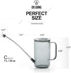 Small Watering Can Indoor Plants with Long Spout (1L, Gray)