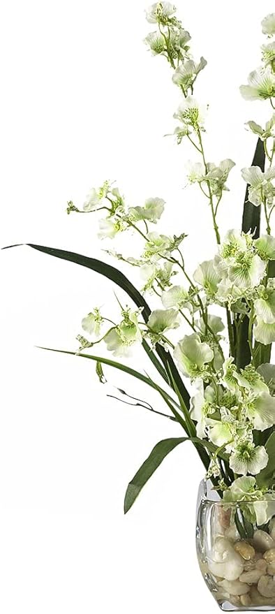 Nearly Natural Dancing Lady Orchid Liquid Illusion Silk Flower Arrangement