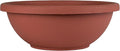 The HC Companies 24 Inch Large Garden Bowl Planter - Shallow Plant Pot with Drainage Plug for Indoor Outdoor Flowers, Herbs, Clay