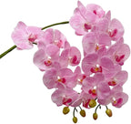 2 Pcs Orchid Stems 38" Artificial Flowers Real Touch Latex Faux Phalaenopsis Branches White Artificial Flowers for Wedding Party Home Garden Decor (Pink, 38")