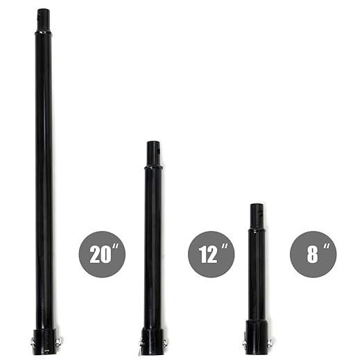 XtremepowerUS 3 Pieces Auger Extension Drill Bits (8", 12", 20" Length) Extension Earth Ice Auger Extension Set Post Hole Digger Replacement Compatible to 3/4" Shaft Post Hole Digger Replacement