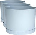 Bloem Mathers Planter w/Saucer Tray 8" Misty Blue (Pack of 3)