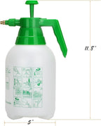 MRPAPA 3PCS Handheld Pump Sprayer, Garden Pressure Water Spray Bottle with Adjustable Brass Nozzle for Plants (2L-Green White)