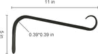 12 inch Plant Hanger, Sturdy Hanging Plant Bracket Outdoor, Hanging Plant Wall Hook Heavy Duty, for Hanging Bird Feeders, Planters, Lanterns, Wind Chimes, Indoor/Outdoor Use, Black, Set of 2