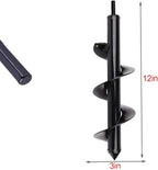SYITCUN Auger Drill Bit for Planting - 3"X12" Heavy-Duty Garden Auger Spiral Drill Bit - Bulb Planter Tool & Auger Post Hole Digger - 3/8" Hex Drive Drill