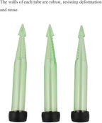 HAHIYO 30PCs 4x0.5Inch Transparent Green Plastic Floral Tubes with Barbed Floral Water Tubes Flower Vials with Silicone Cap for Plants Fresh Flowers Arrangement Decor Milkweed Cutting Florist Supplies